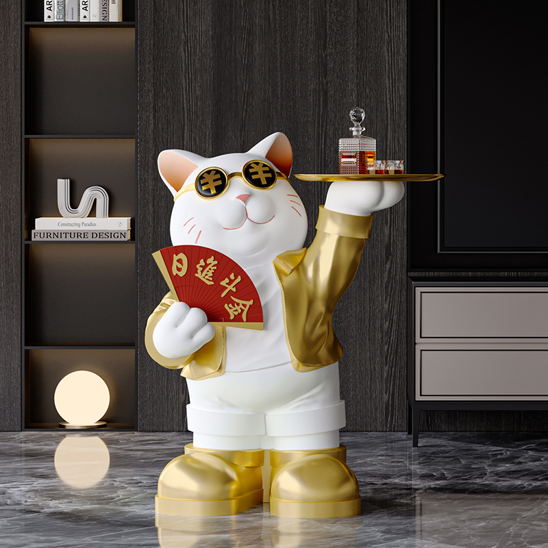 速发大型招财猫落地摆件开业礼物客厅家居电视柜装饰礼品乔迁新居