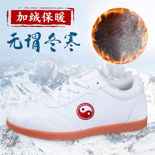 速发太极鞋男练拳武术鞋动牛筋底太极功功夫运软鞋棉秋冬绒