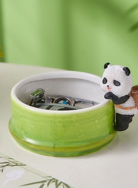 速发可爱摆猫收纳玄关熊件创意家居装饰门客厅入户品鞋柜乔迁礼物