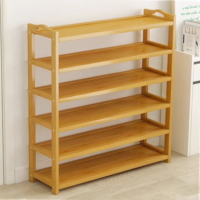 速发简竹鞋架家用门口简易鞋柜多层迷你小户型宿神简单楠约舍器大