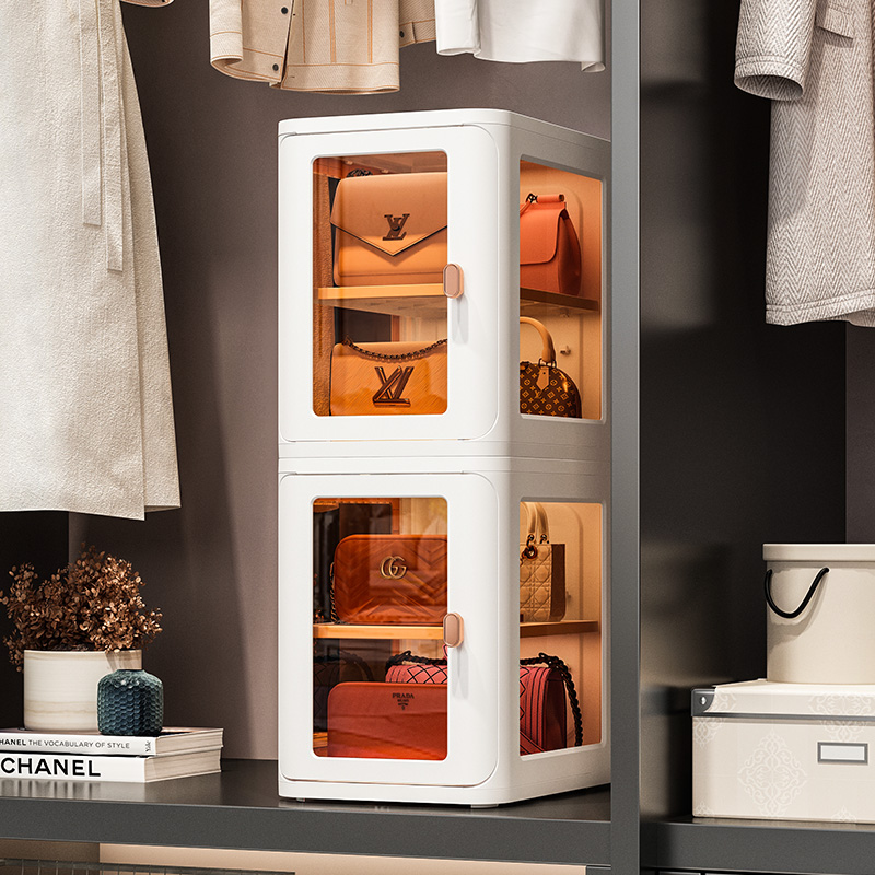 速发落纳神器家用收地衣柜放的置物架品存盒箱放展示柜子