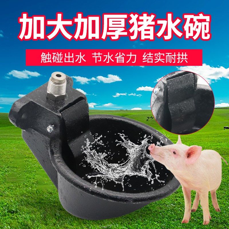速发铸铁猪饮水器猪饮水碗水嘴猪用大动水咀饮号器触碰式喝自水加