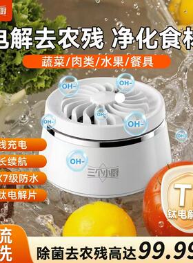 三个小厨家用果蔬净化机水果蔬菜多功能清洗机无线便携自动清洗机