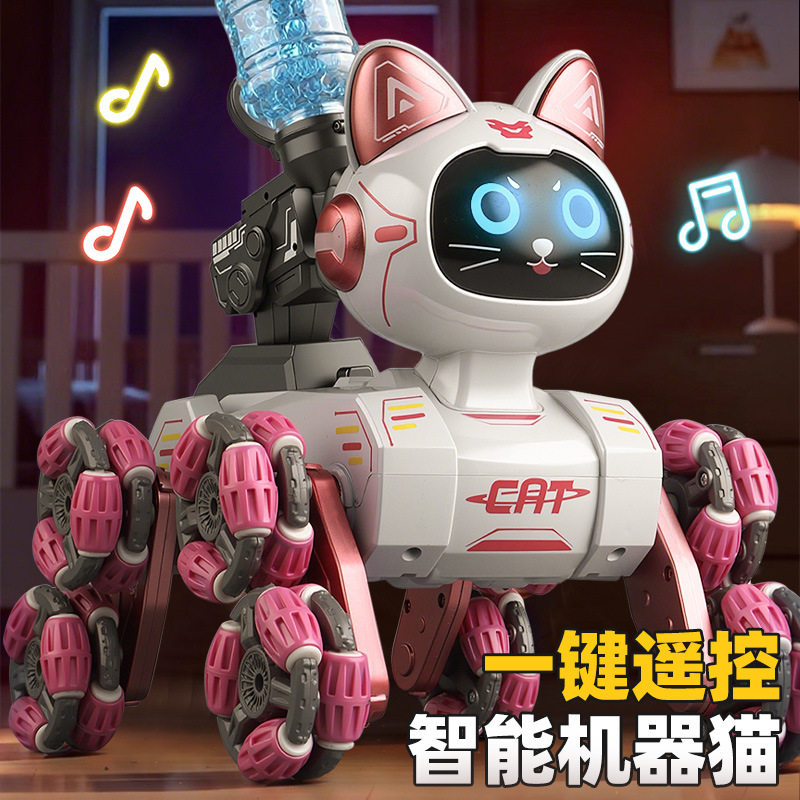 新品八轮特技机器猫手势感应智能儿童玩具遥控机械猫男孩礼物