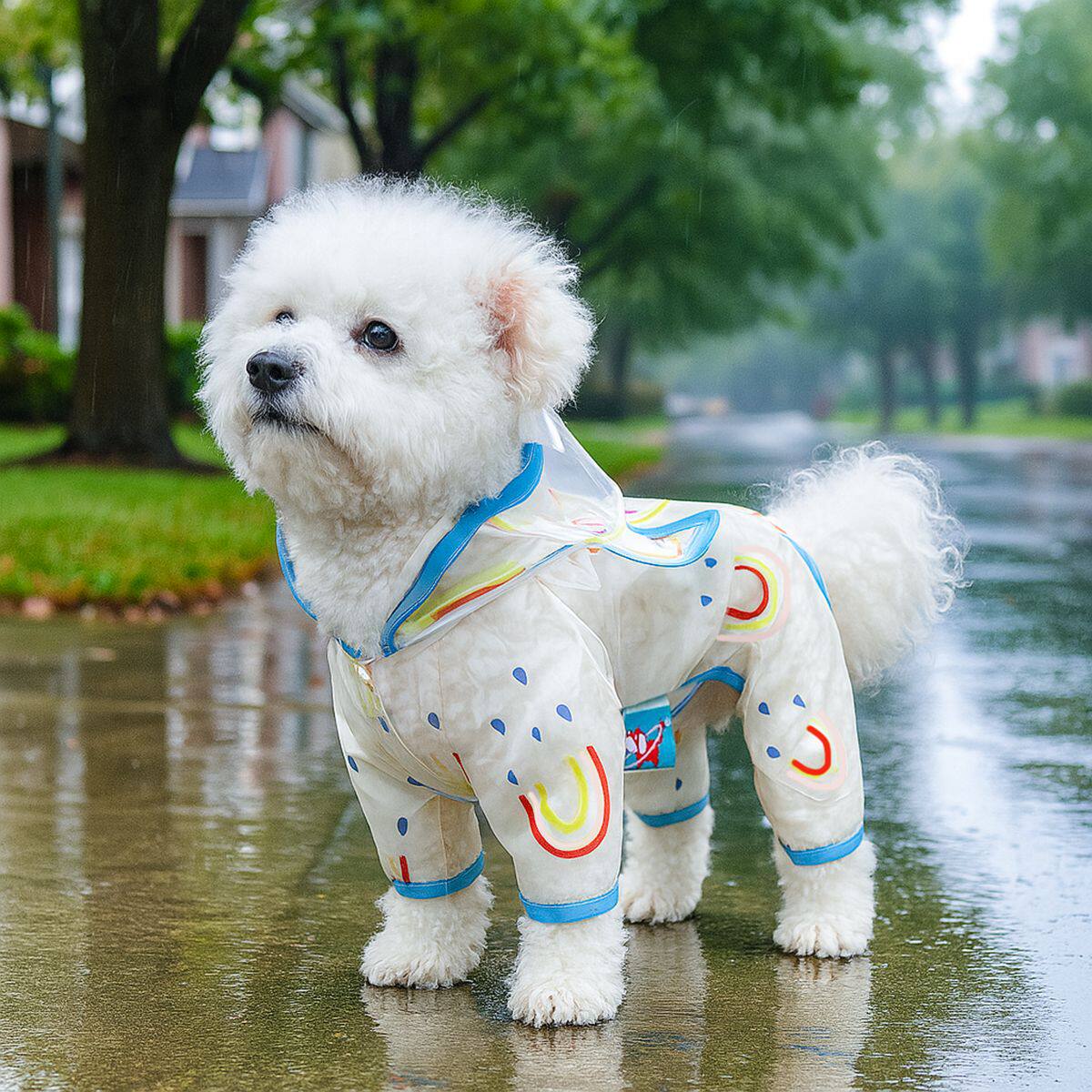 宠物四脚雨衣狗狗猫咪防水雨披中小型犬雨天外出神器
