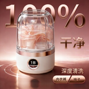 2026新款 袜子专用小型洗衣杯110v 迷你洗衣机无线便携洗内衣内裤