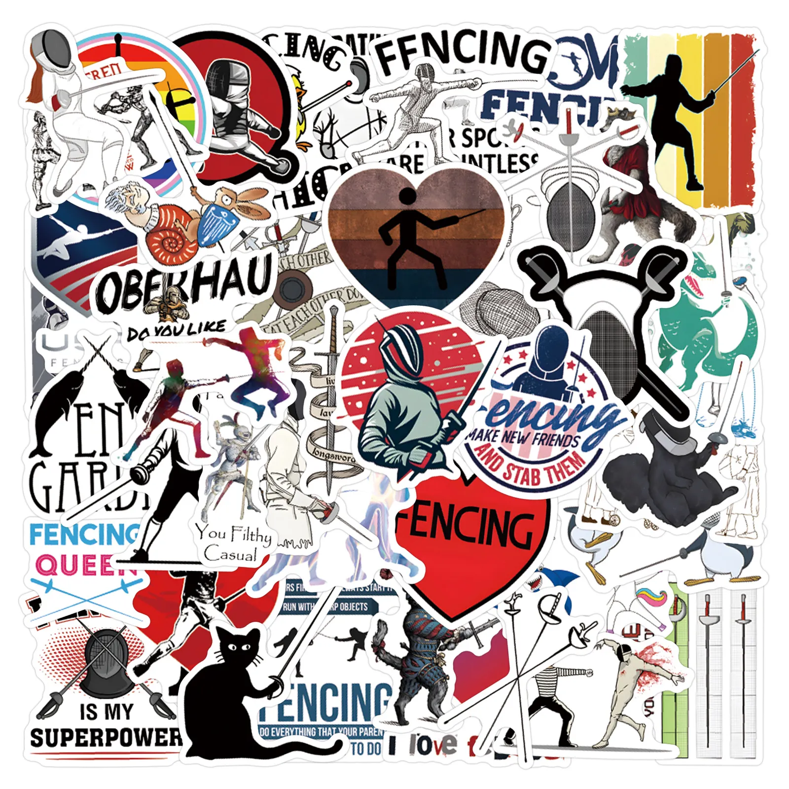 55张Fencing击剑运动创意贴纸