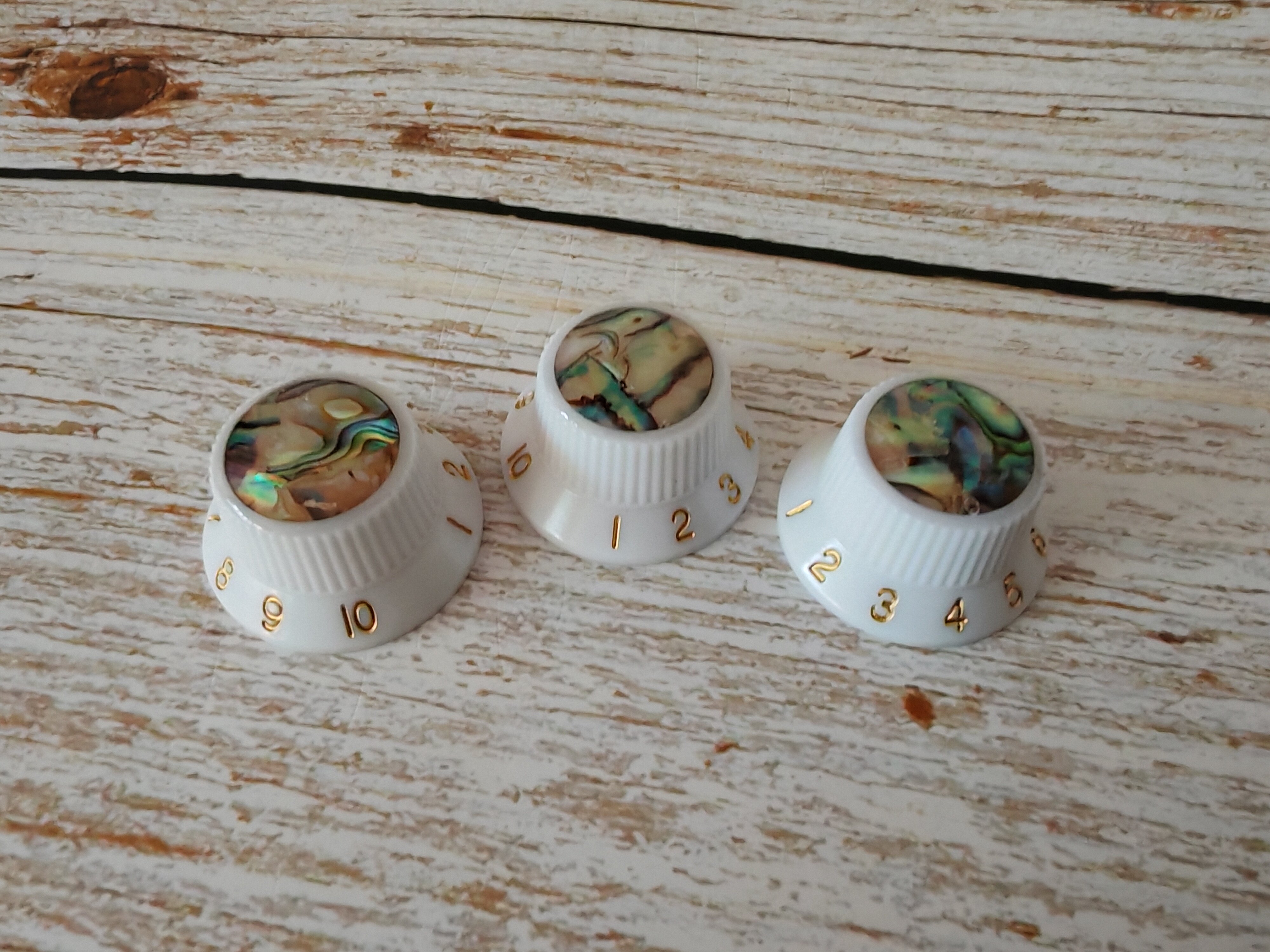 ST款式电吉他旋钮 电吉他配件音量音色旋钮 贝壳滴胶电位器帽白色