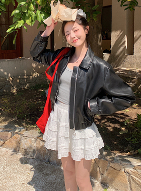 2025现货 秋季甜酷气质皮衣外套2D036-8001-p120-k175