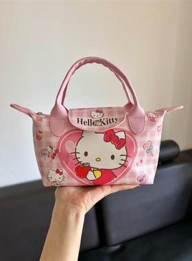 hellokitty包包斜挎女式手提单肩腋下挎包通勤饺子小拎包2025新款