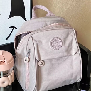 高回头率!香芋紫双肩包包女2023春夏新款大容量帆布小背包托特包