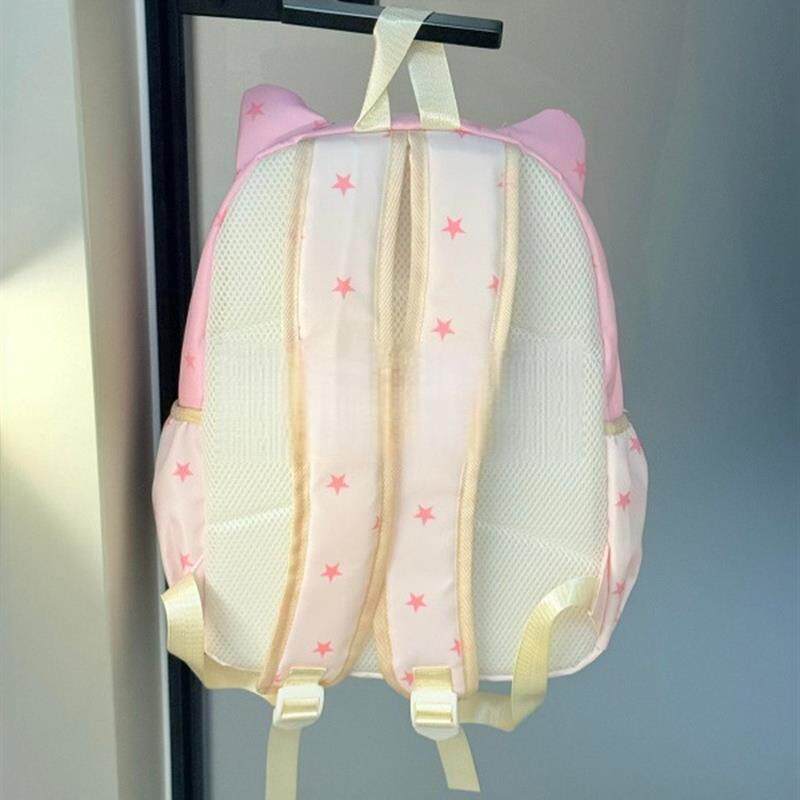 双肩包渐变粉色背包女高级感小众旅游轻便大容量可爱韩系休闲书包