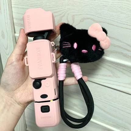 大疆pocket3挂绳hellokitty公仔可爱毛绒配件保护套拍立得防丢绳