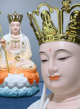 速发树脂黄衣地藏菩萨像地藏娑菩萨王婆家圣佛像摆件居三供奉