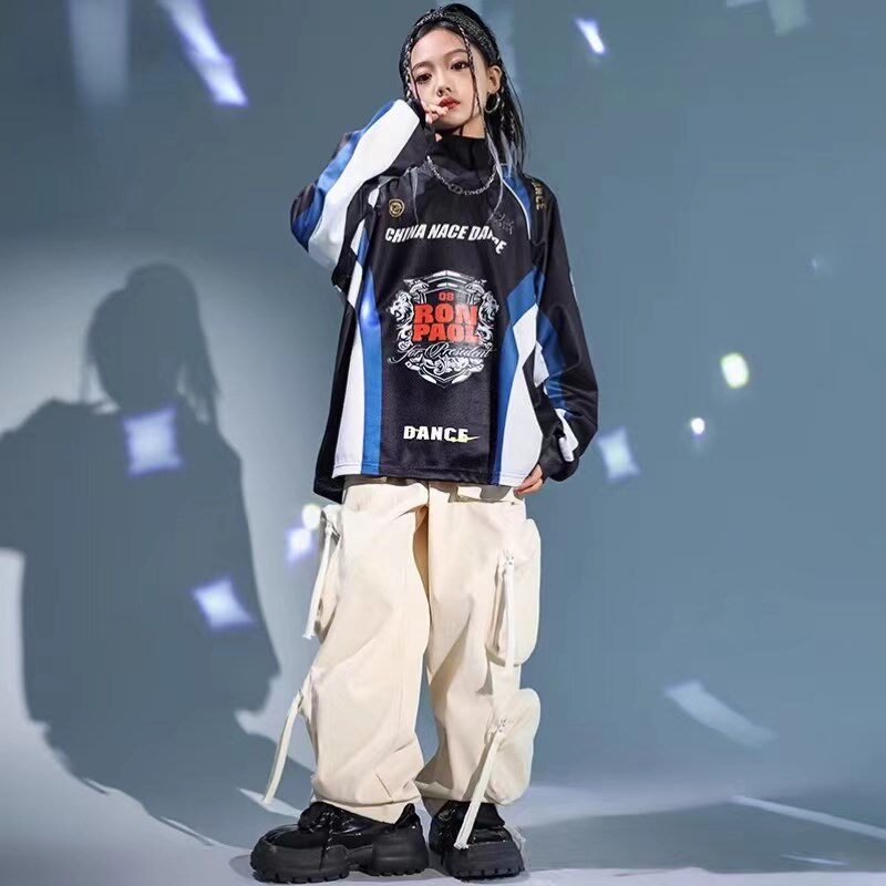 速发少儿爵舞潮服嘻哈套装架子鼓演出服装男孩街士舞走蹈秀衣服元