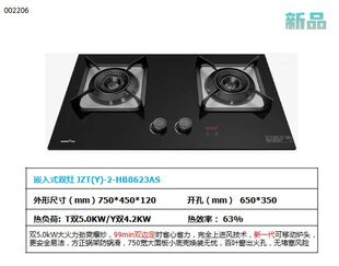 迅达HB8623AS定时F3天然气液化气家用猛火燃气灶双灶嵌入式炉具