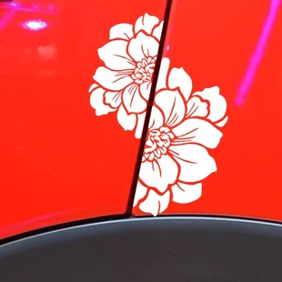 反光花朵遮盖大面积划痕贴车门车尾缝隙前保险杠装饰刮痕汽车贴纸