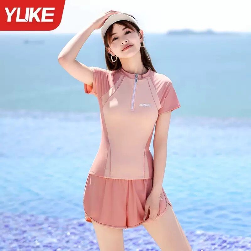 泳衣女款保守分体2025新款泡温泉游泳馆专用微胖女孩遮肉显瘦泳装