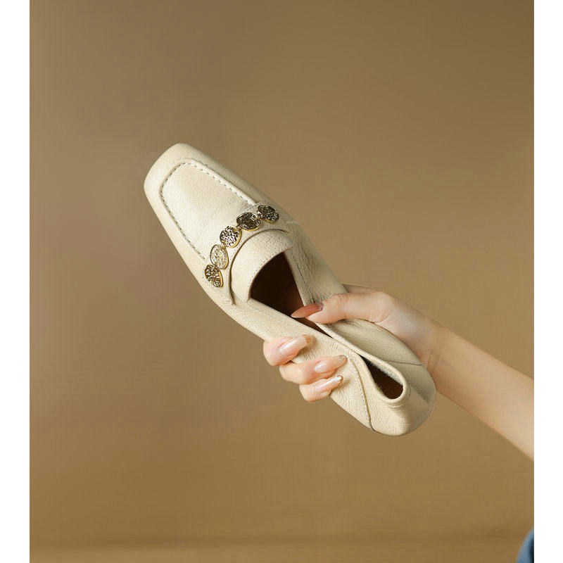 女鞋2025春夏新款低跟气质单鞋乐福鞋通勤一脚蹬超软小皮鞋子,女鞋,浅口单鞋,淘宝优惠券,粉丝福利购,淘宝优惠卷