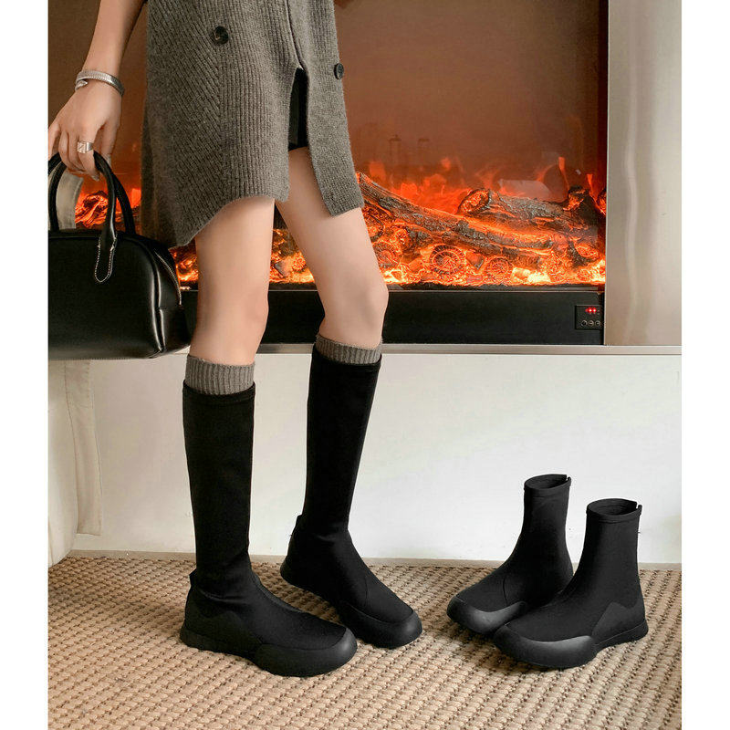 SHERO牧野弹力瘦瘦靴高筒袜靴