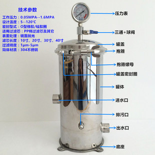 泥沙季 喷头精密保安过滤器3043芯5芯7芯前置预处理PP棉滤芯 价 包邮