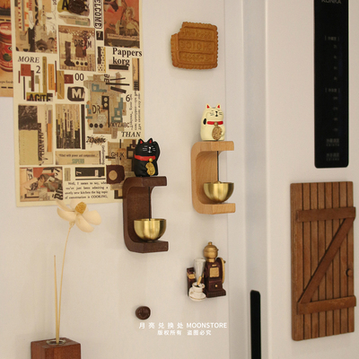 ins招财猫磁吸门铃入户门提醒