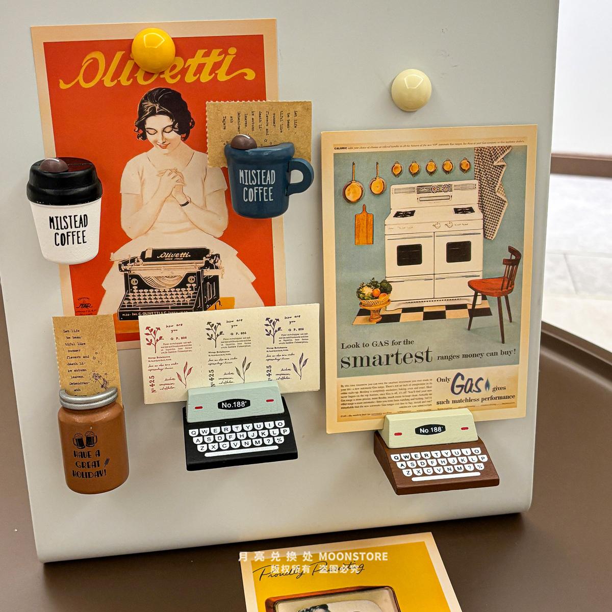 复古美式木质举牌冰箱贴装饰磁吸