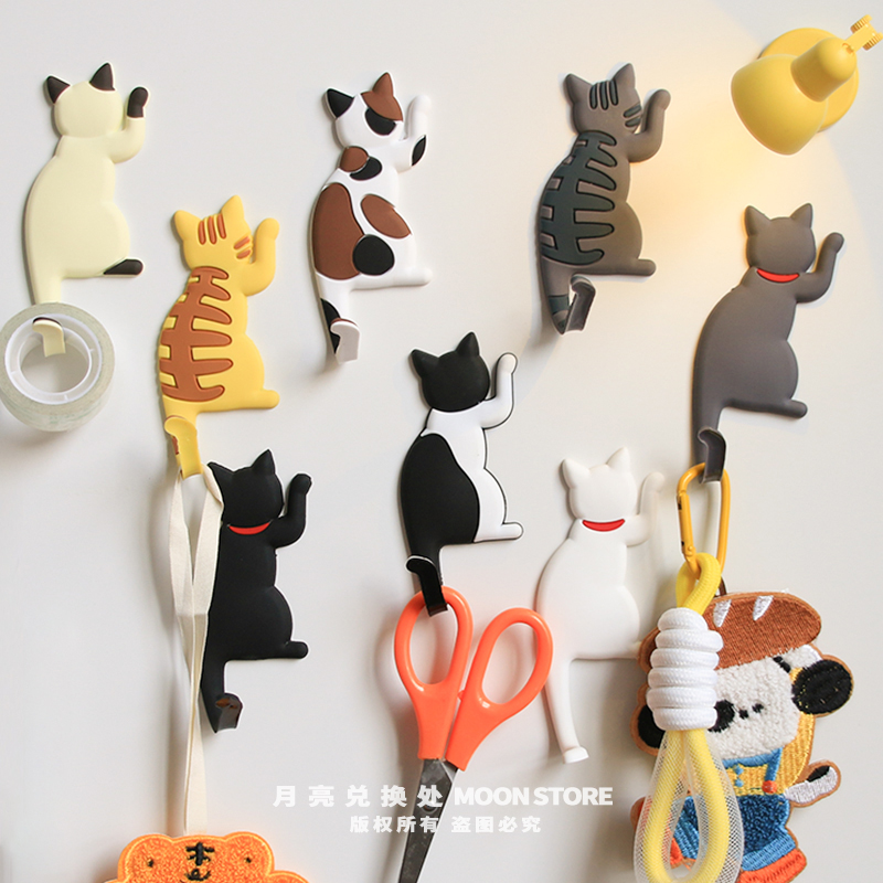 可爱猫咪磁吸挂钩冰箱贴入户门