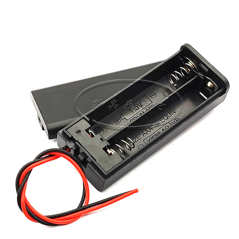 带开关带盖电池盒串联二节七号