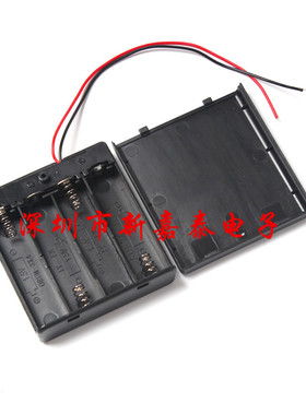 4节5号电池盒 带盖带开关 4AA 6V 五号四节电池座 电池槽