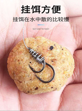 鱼钩散装防咬弹簧钩不跑鱼管付伊势尼鱼勾鲢鱼钩鲢鳙专用钓鱼神器