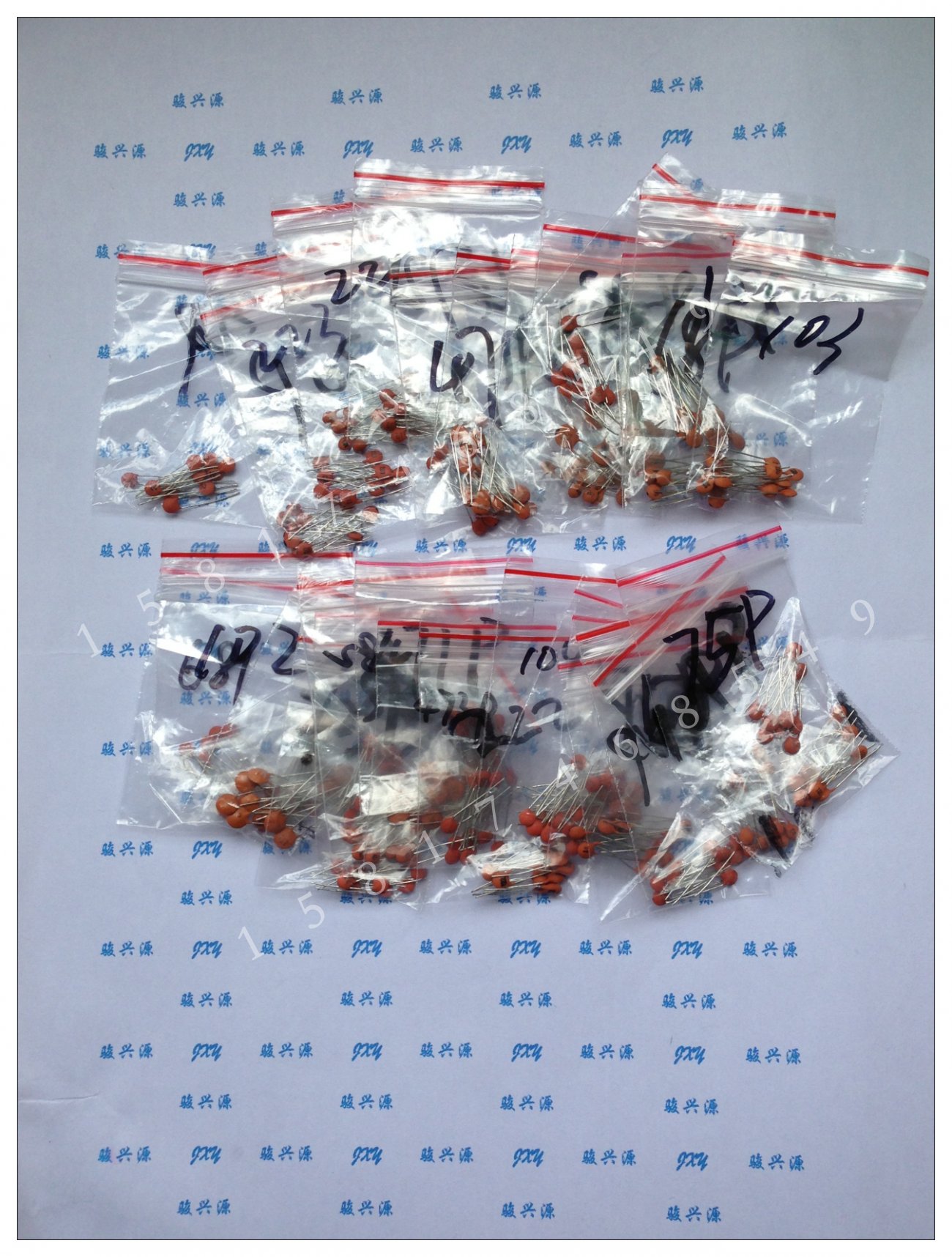 速发瓷片电容包02PF,47PF,F,47等68,10,104, 种各10只