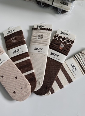 Onll to u 指有你女木耳边堆堆袜88705中筒潮袜日系学院风棉袜