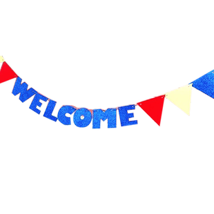 welcome欢迎字母生日派对活动橱窗聚会布置装饰挂饰门饰摄影道具