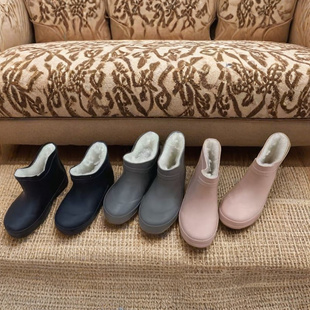 新款小宝宝轻便防滑冬季加绒保暖一体女童独角兽雨鞋橡胶外贸微瑕