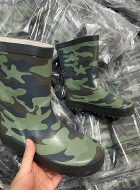 防滑橡胶雨鞋男童防滑迷彩