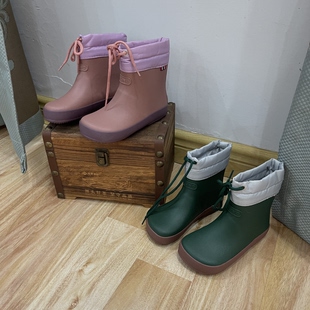 质量很好又轻又软宝宝方头可爱卡通收口小雨鞋外贸尾单个别微瑕