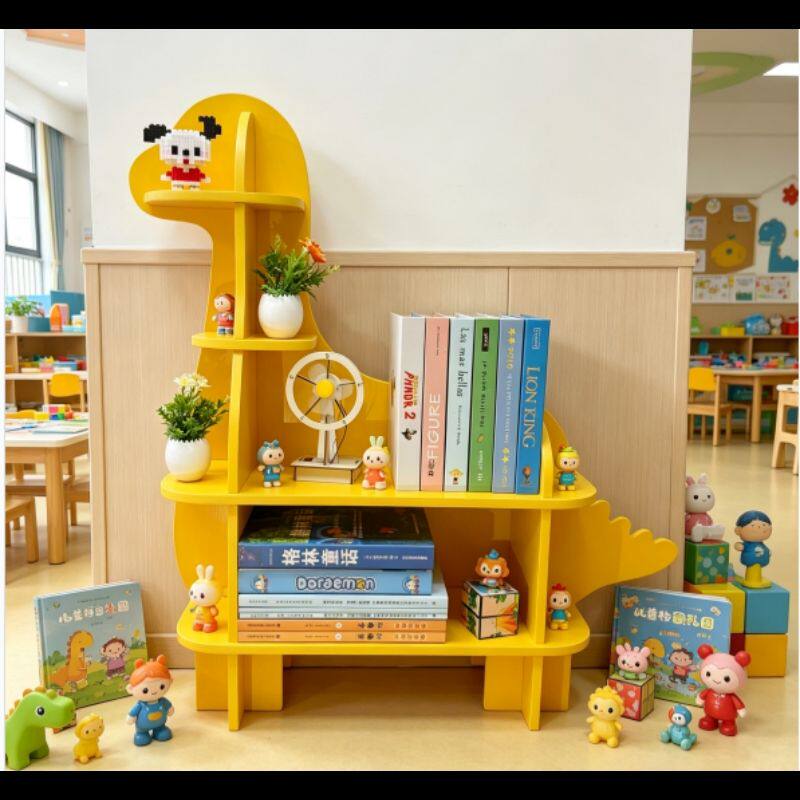 创意书架小恐龙造型置物架幼儿园展架学校图书馆书柜设计师橱窗