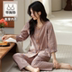 夏季 2026年新款 睡衣女七分袖 格子开衫 可外穿休闲家居服 带胸垫爆款