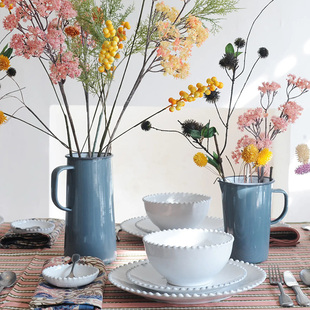 茶茶向上英国Falcon复古搪瓷冷水壶夏季凉水壶高花瓶迎宾水壶花瓶