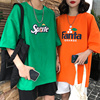 Not the same Sprite Fanta Short sleeved T-shirt men and women lovers Hip hop Easy student Retro solar system half sleeve