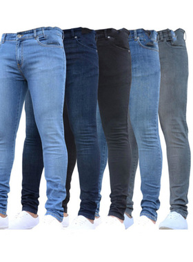 2023春新款男士时尚百搭小脚牛仔裤slim fitting small leg jeans