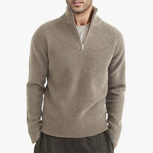 Autumn men's Half-Zip Collar Warm Sweater男半拉链领保暖毛衣