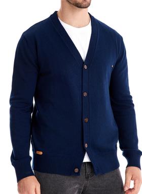 Autumn Men Business Solidcolor Knitted Shirt男商务纯色针织衫