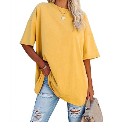 Summer loose round neck short sleeved top夏宽松圆领短袖上衣
