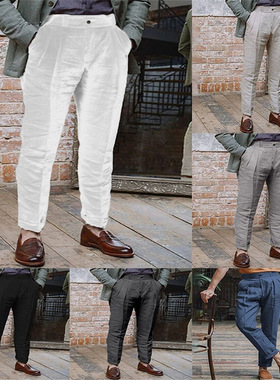 Men's versatile solid color daily casual pants男纯色休闲长裤