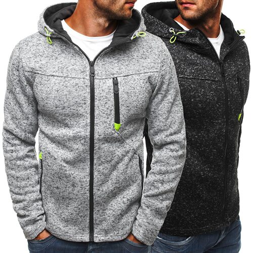 男休闲抓绒卫衣开衫Men's sport casual fleece sweater cardigan