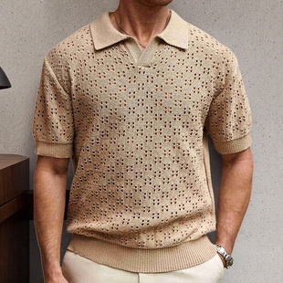 Men's fashionable tailcoat knitted polo shirt 男燕尾领POLO衫