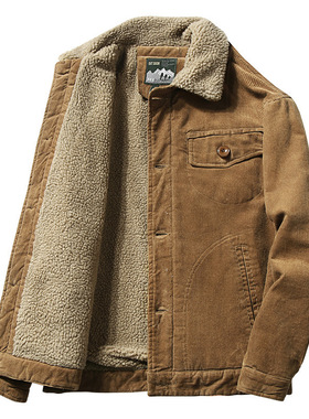 Autumn and winter plush men's corduroy jacket 秋冬男加绒外套