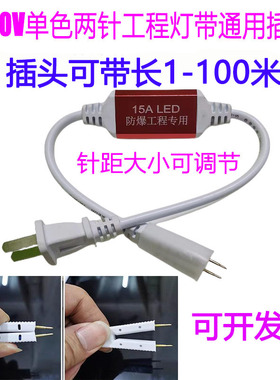220V单色两针led灯条工程灯带通用插头万能高压整流器驱动电源